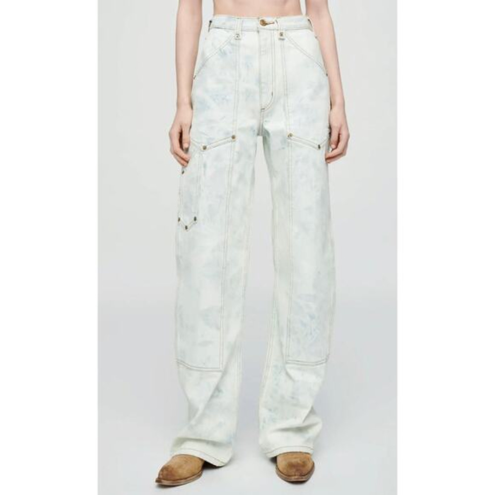 NWT Re/Done Womens Super High Rise Classic Workwear Jeans Sunbleach Size 26 FLAW